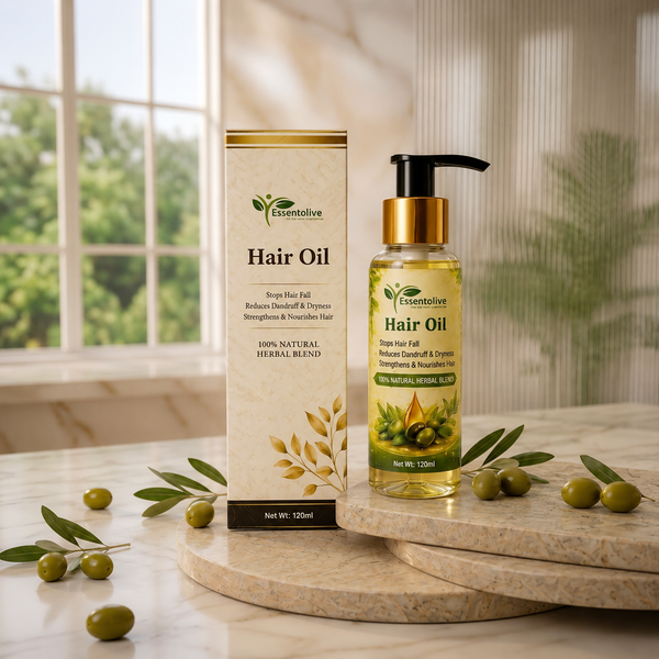 Essentolive Hair Oil – 100% Natural Herbal Oil for Hair Growth & Anti Hair Fall (120ml)